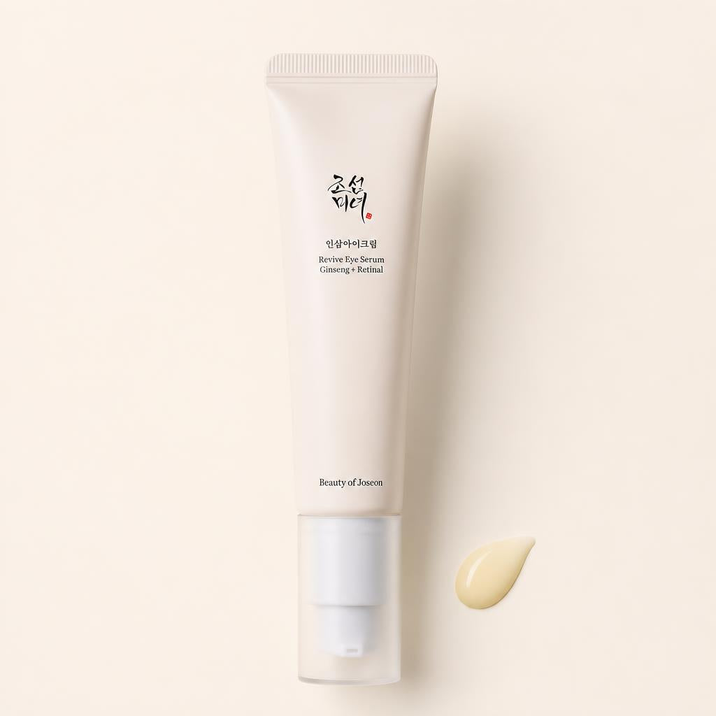 Beauty of Joseon Revive Eye Serum sobre fondo crema