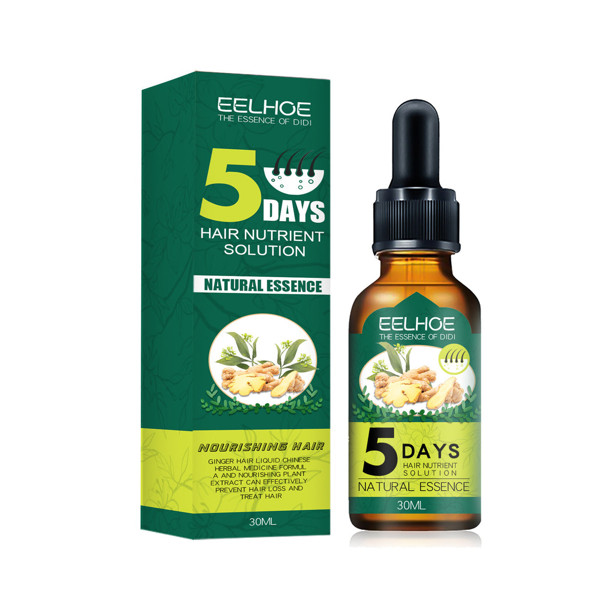 Frasco de aceite de jengibre para el cabello Eelhoe